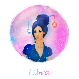 Libra Zodiac Symbol As Hair Accessory Sticker 