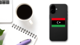 Libya Flag Sticker on a Phone (New) example