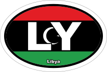 Libya Ly Flag Oval Sticker