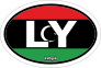 Libya Ly Flag Oval Sticker