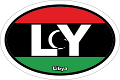 Libya Ly Flag Oval Sticker