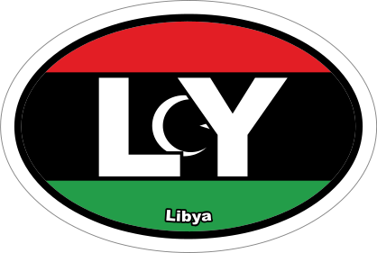 Libya Ly Flag Oval Sticker