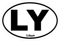 Libya Ly Oval Sticker