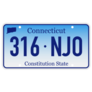 License Plate Connecticut Illustration Sticker