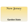 License Plate New Jersey Garden State Sticker