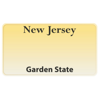 License Plate New Jersey Garden State Sticker