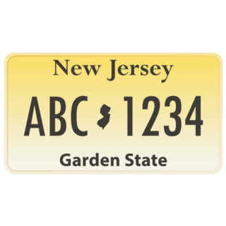 License Plate New Jersey Illustration Sticker