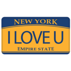 License Plate New York I Love You Sticker