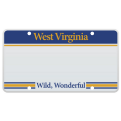 License Plate Of The American State Of West Virginia Sticker