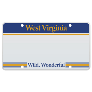 License Plate Of The American State Of West Virginia Sticker