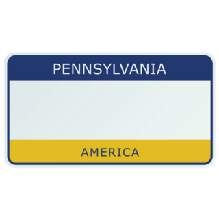 License Plate Pennsylvania America Illustration Sticker