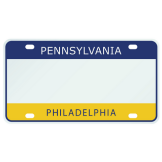 License Plate Philadelphia, Pennsylvania Illustration Sticker