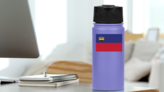 Liechtenstein Country Flag Sticker on a Water Bottle (New) example