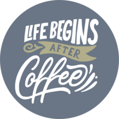 Life Begins After Coffee Circle Sticker