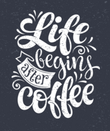 Life Begins After Coffee Hand-drawn Lettering Sticker