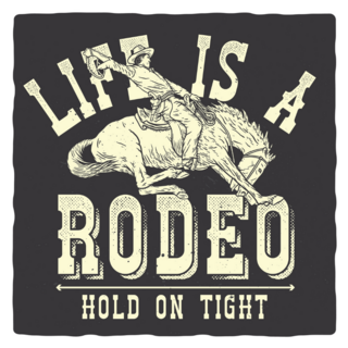 Life Is A Rodeo Hold On Tight Cowboy Sticker