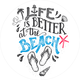 Life Is Better At The Beach Lettering Sticker