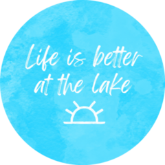 Life Is Better At The Lake Blue Watercolor Sticker