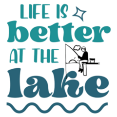 Life Is Better At The Lake Cute Blue Lettering Sticker 