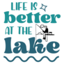 Life Is Better At The Lake Cute Blue Lettering Sticker 