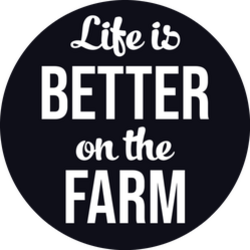 Life Is Better On The Farm - Typography Circle Sticker