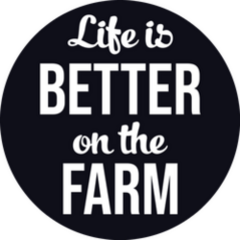 Life Is Better On The Farm - Typography Circle Sticker