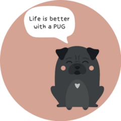 Life Is Better With A Pug Pink Sticker