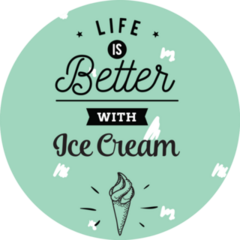Life Is Better With Ice Cream Mint Sticker