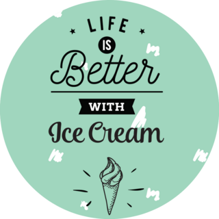 Life Is Better With Ice Cream Mint Sticker