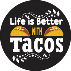 Life Is Better With Tacos Lettering Illustration Sticker 