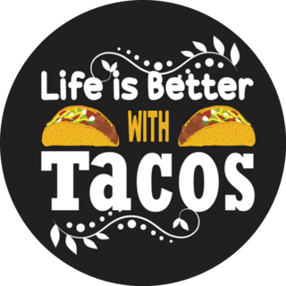 Life Is Better With Tacos Lettering Illustration Sticker 