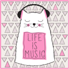 Life Is Music Cat Sticker