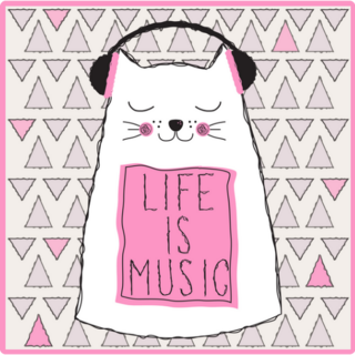 Life Is Music Cat Sticker