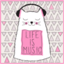 Life Is Music Cat Sticker