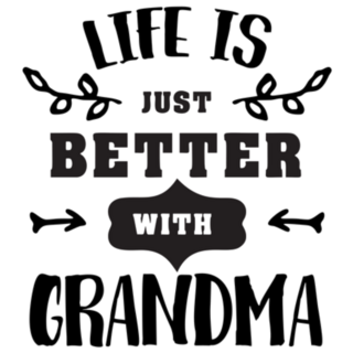 Life Just Better With Grandma Handwritten Lettering Sticker