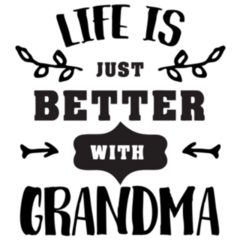 Life Just Better With Grandma Handwritten Lettering Sticker