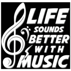 Life Sounds Better With Music Note Lettering Sticker