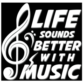 Life Sounds Better With Music Note Lettering Sticker