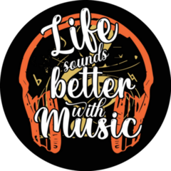 Life Sounds Better With Music Typography Sticker