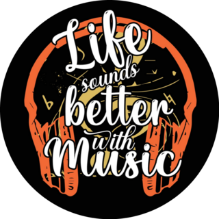 Life Sounds Better With Music Typography Sticker