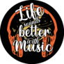 Life Sounds Better With Music Typography Sticker