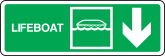 Lifeboat Down Arrow Sign Station Sticker