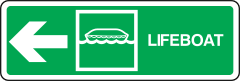 Lifeboat Left Arrow Sign Station Sticker