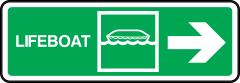 Lifeboat Right Arrow Sign Station Sticker