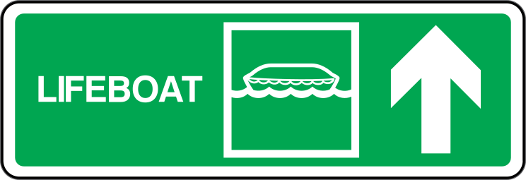 Lifeboat Up Arrow Sign Sticker