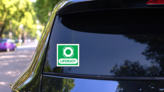 Lifebuoy Sign Sticker on a Rear Car Window (New) example