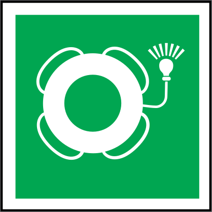 Lifebuoy With Light Icon Sign Sticker