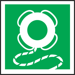 Lifebuoy With Line Icon Sign Sticker