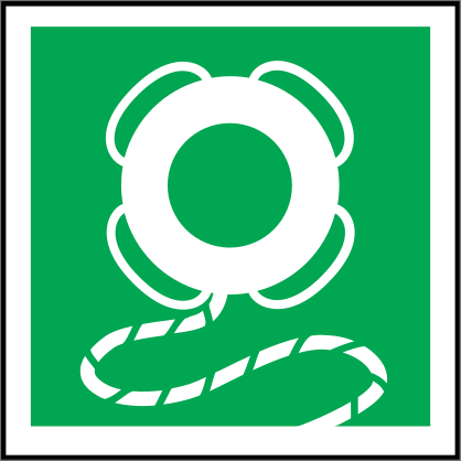 Lifebuoy With Line Icon Sign Sticker