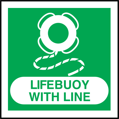 Lifebuoy With Line Sign Sticker